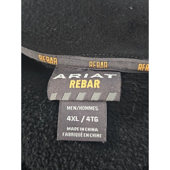Ariat Hoodie Rebar Workman 1/4 Zip 4XL Black Mens size  Workwear - Picture 6 of 12